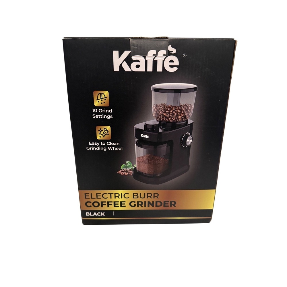 Kaffe KF8061 Electric Flat Burr Coffee Grinder 10 Settings Black‎ 200W NEW